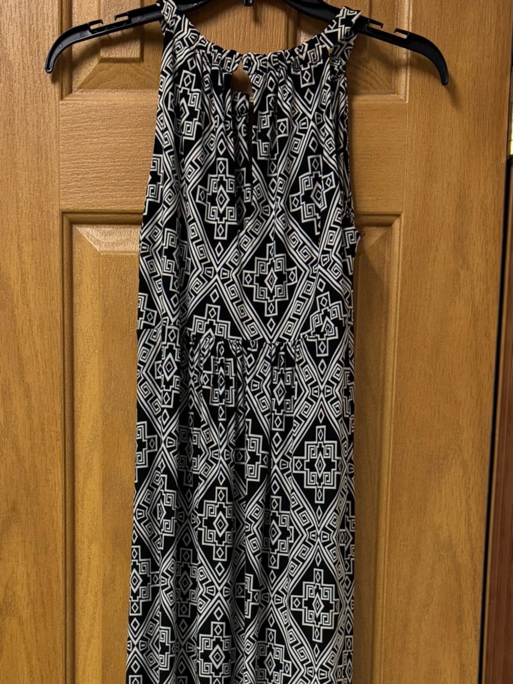 Apt. 9 Black & White Geometric Print Summer Maxi Dress